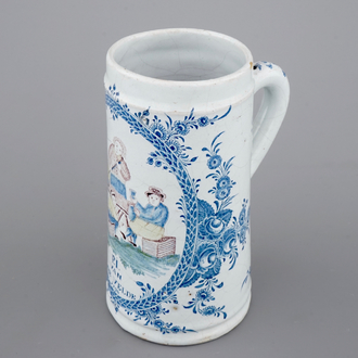 An exceptional tavern scene jug, dated 1794, Courtrai or Brussels