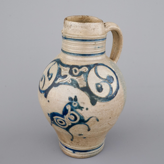 A Westerwald incised decoration jug, 17th C.