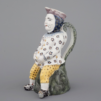 A large French faience pitcher, "Jacquot", Lille, 18th C.