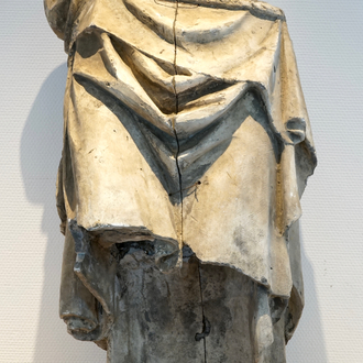 A plaster cast of a lower body skirt, 19/20th C., Bruges