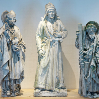 A set of three 80 cm plaster casts, 19/20th C., Bruges