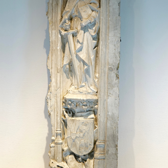 A 126 cm plaster cast of the apostle Paul, 19/20th C., Bruges
