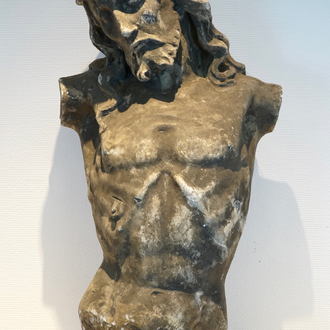 A plaster cast of the thorned Christ, 19/20th C., Bruges