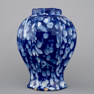 A French faience vase with bleu Persan or "A la bougie" decoration, Nevers, 17th C.