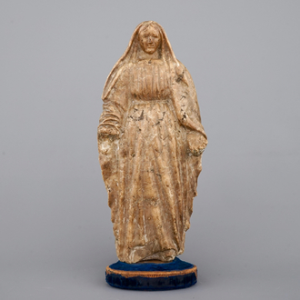 Figure d'une sainte, Maria, en albâtre, Angeleterre ou Les Pays-Bas, 16/17ème siècle