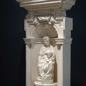 De Madonna van Michelangelo, kopie in plaaster, kunstatelier De Wispelaere, Brugge, 1e helft 20e