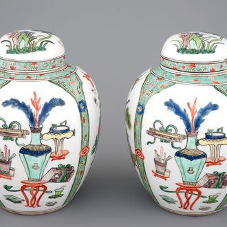 A pair of Samson famille verte jars and covers, ca. 1880