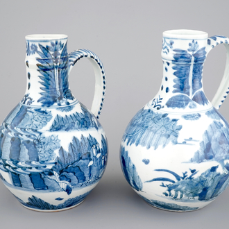 Two globular Japanese Arita jugs, 17th C.