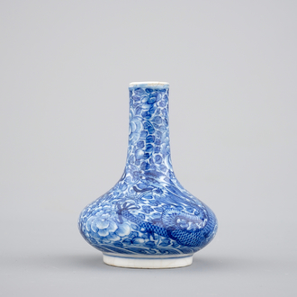 A small Chinese blue and white dragon vase, Yongzheng mark and of the period, 1722-1735