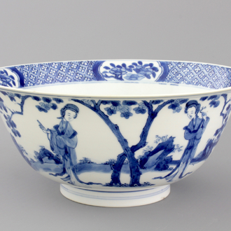 A blue and white Chinese porcelain bowl with "Long Elizas", Kangxi, ca. 1700