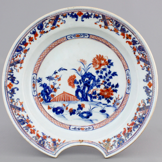 A Chinese Imari porcelain shaving bowl, 18th C.