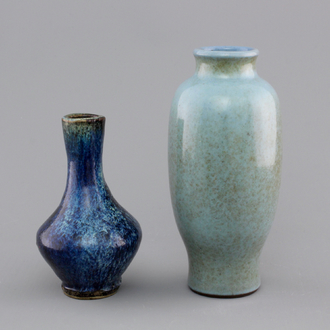 Two Chinese monochrome glazed vases, 19th C.