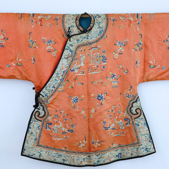 A Chinese silk embroidered child's robe, 19th C.