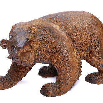 A very large carved wood bear, Japan, 20th C.