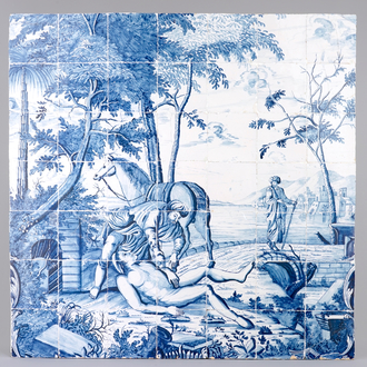 Un grand tableau de carreaux de Delft, Makkum, la Frise, 18ème