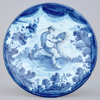 An Italian Savona dish with a putto, 18th C.