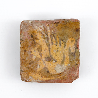 (RETIRÉ) Un carreau médiéval au décor d'un cygne, probablement Flandres, 14ème
