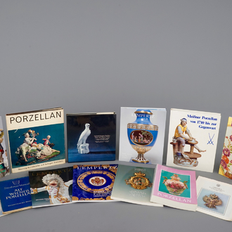 A set of 14 books and catalogues on European porcelain, incl. Meissen