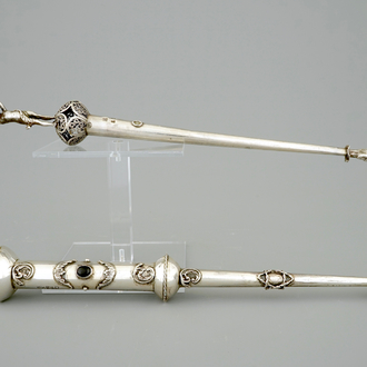 Two silver ritual thora pointers or yads, Russia, 19th C.