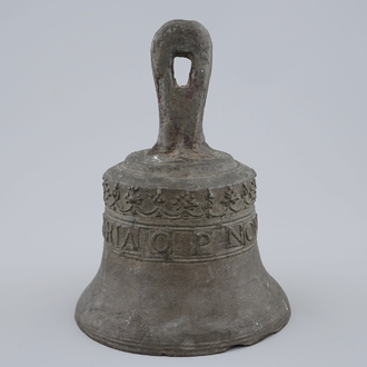 An inscribed bronze bell, dated 1662, probably French