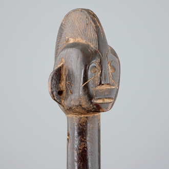 An African carved wood figure of a fertility doll, Mossi, Congo, 1st half 20th C.