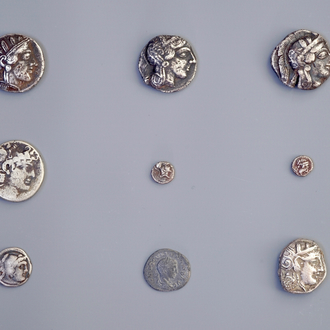 A lot of early Greek coins, including silver tetradrachms