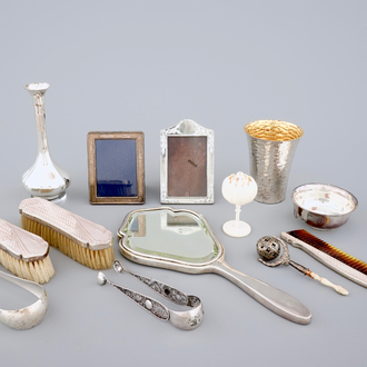 A set of various silver and silvered items, 19/20th C.