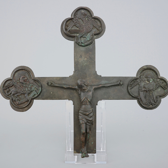 A bronze processional cross, 15th C.