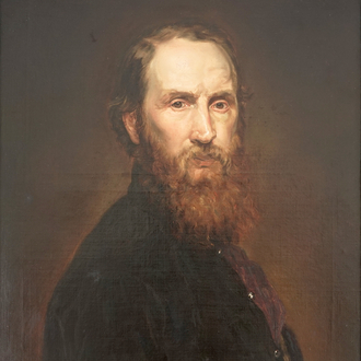 A chiaroscuro portrait of a bearded man, oil on canvas, 18/19th C.