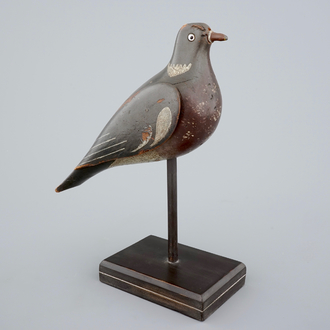 A painted wooden decoy bird, England, 19th C.