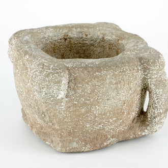 A stone mortar, 13/14th C.