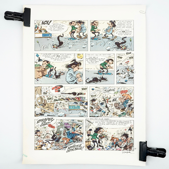 André Franquin (1924-1997): Gaston, a large polychrome serigraph