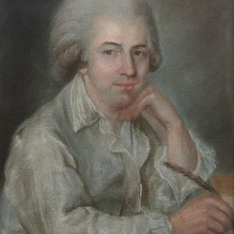 French school, a portrait of Jean-Jaques Rousseau, gouache, 18/19th C.