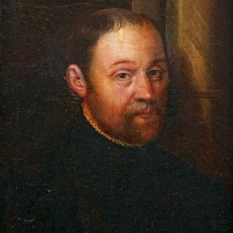 A portrait of a nobleman, Flemish school, oil on panel, 16/17th C.