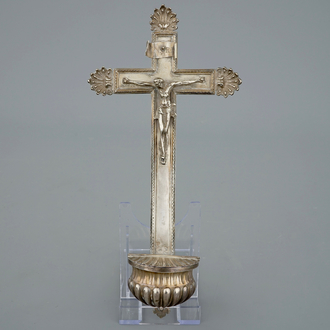 A silver holy water font, marked for Petrus De Thieu, Bruges, ca. 1750