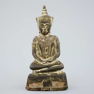 A bronze figure of Buddha, Ayutthaya, Thailand, 17/18th C.