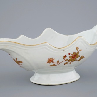 A Chinese Dutch-market export porcelain sauce boat, arms of the "de Heere" family, Qianlong period, ca. 1763