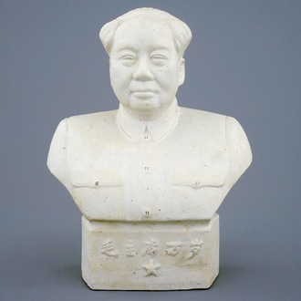 Un buste de Mao en biscuit, Chine, 20ème