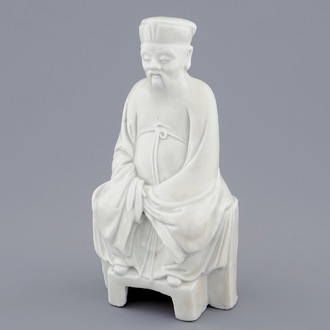 Un modèle du poète Li Bai en porcelaine blanc de Chine de Dehua, 18ème