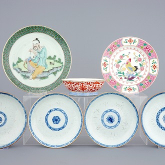 A varied lot of Chinese porcelain, 18/19th C.