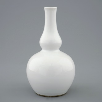 A Chinese blanc de Chine double gourd vase, Kangxi/Yongzheng