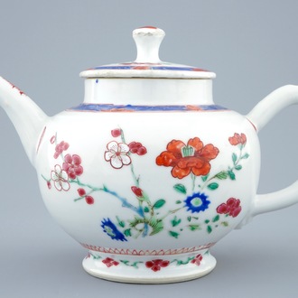 An unusual Chinese famille rose teapot and cover, Yongzheng, 1723-1735