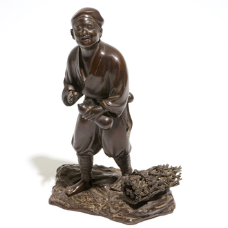 Un modèle d'un homme en bronze, Japon, Meiji