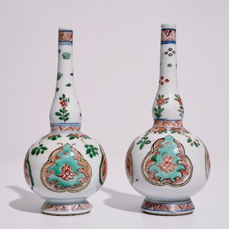 A pair of Chinese famille verte water sprinklers, Kangxi