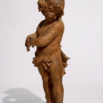 Attr. à Lodewyck Willemsens (Anvers, 1630-1702), un grand modèle d'un putto en terre cuite