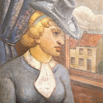 Prosper de Troyer (1880-1961), Portret van een dame, olie op doek