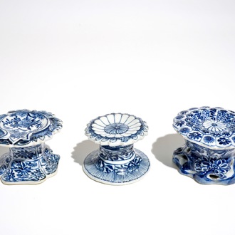Three Chinese blue and white salts, Kangxi