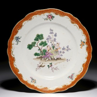 Une assiette en porcelaine de Chine pour l'export, Qianlong