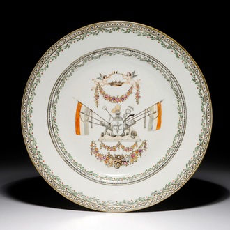 A Chinese armorial plate for the French market, Qianlong