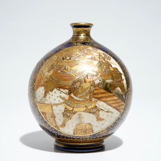 A fine Japanese Satsuma Kinkozan vase, Meiji, 19th C.